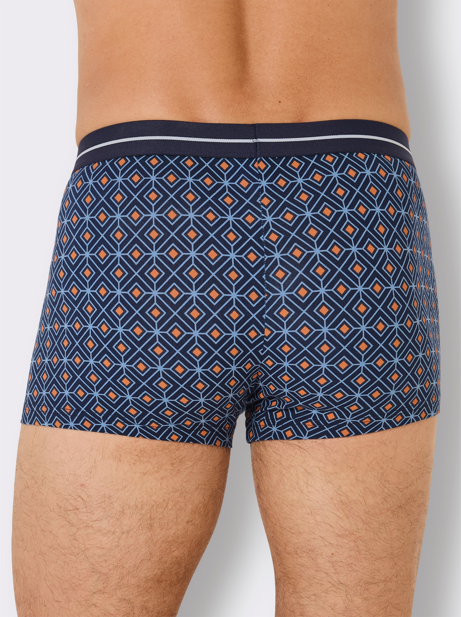 wäschepur men Pants - marine-mittelblau-bedruckt + marine + hellblau