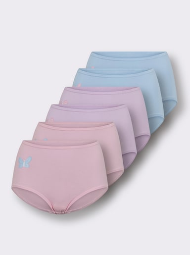 wäschepur Taillenslip - 2x rosé + 2x flieder + 2x eisblau
