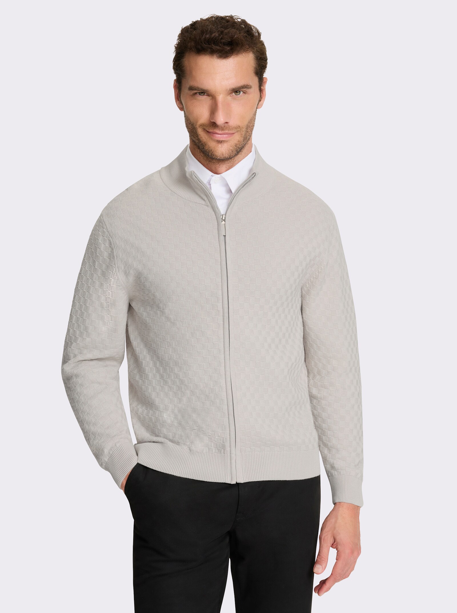 Marco Donati Vest met blinde ritssluiting - lichtgrijs