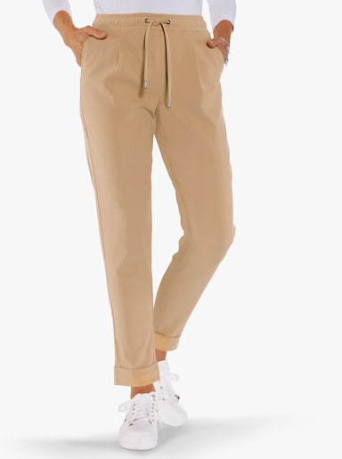 Hose mit Bundfalten - camel