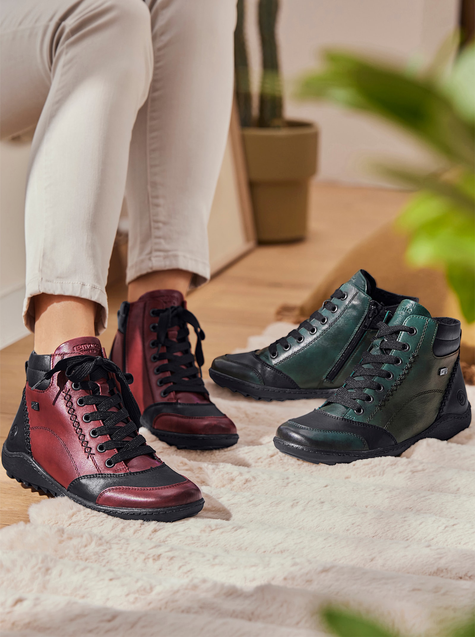 Remonte Stiefelette mit Reißverschluss - dunkelrot