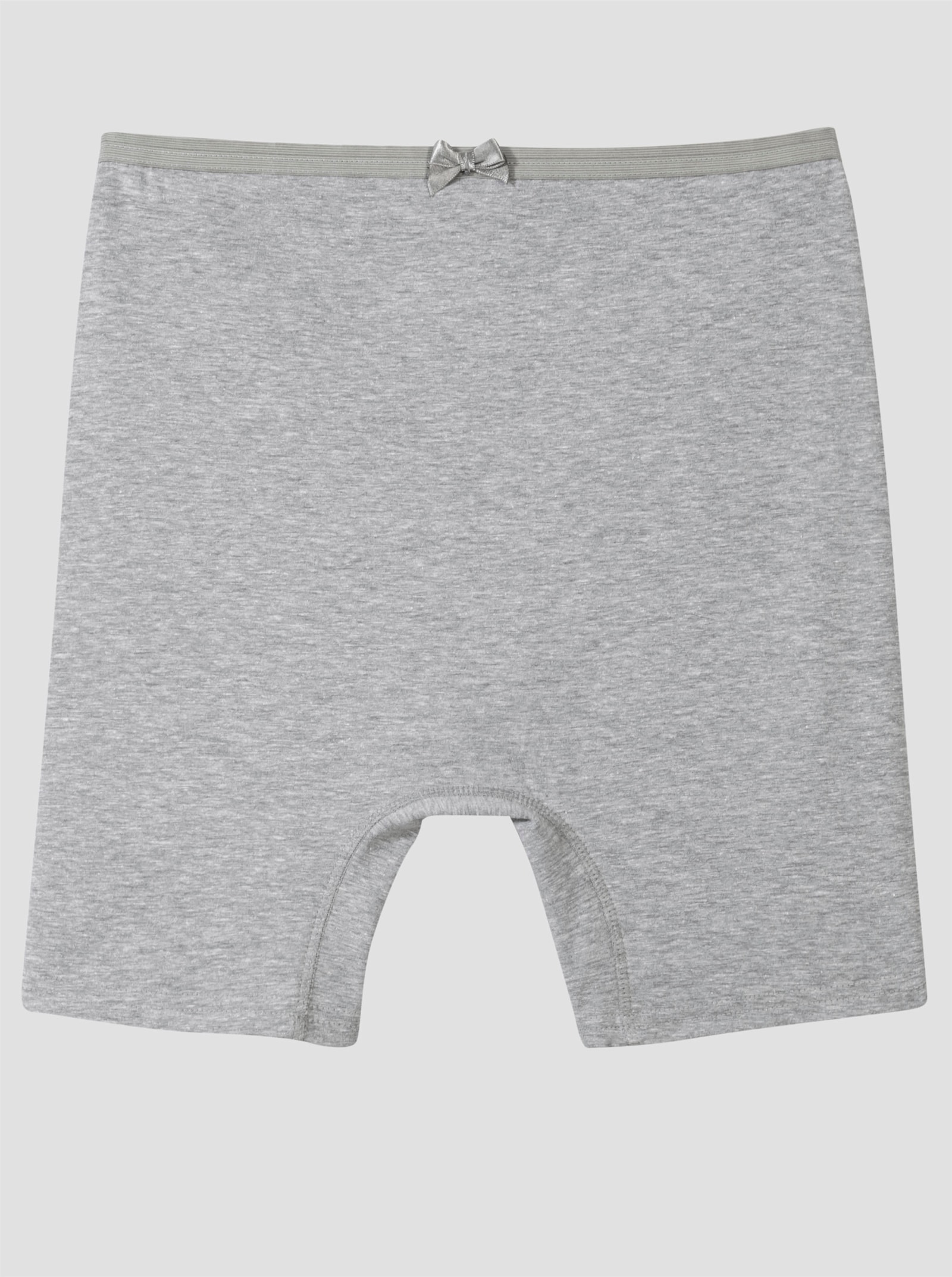 Longpanty mit Zierschleifchen - grau-meliert-bedruckt + grau-meliert + altrosa