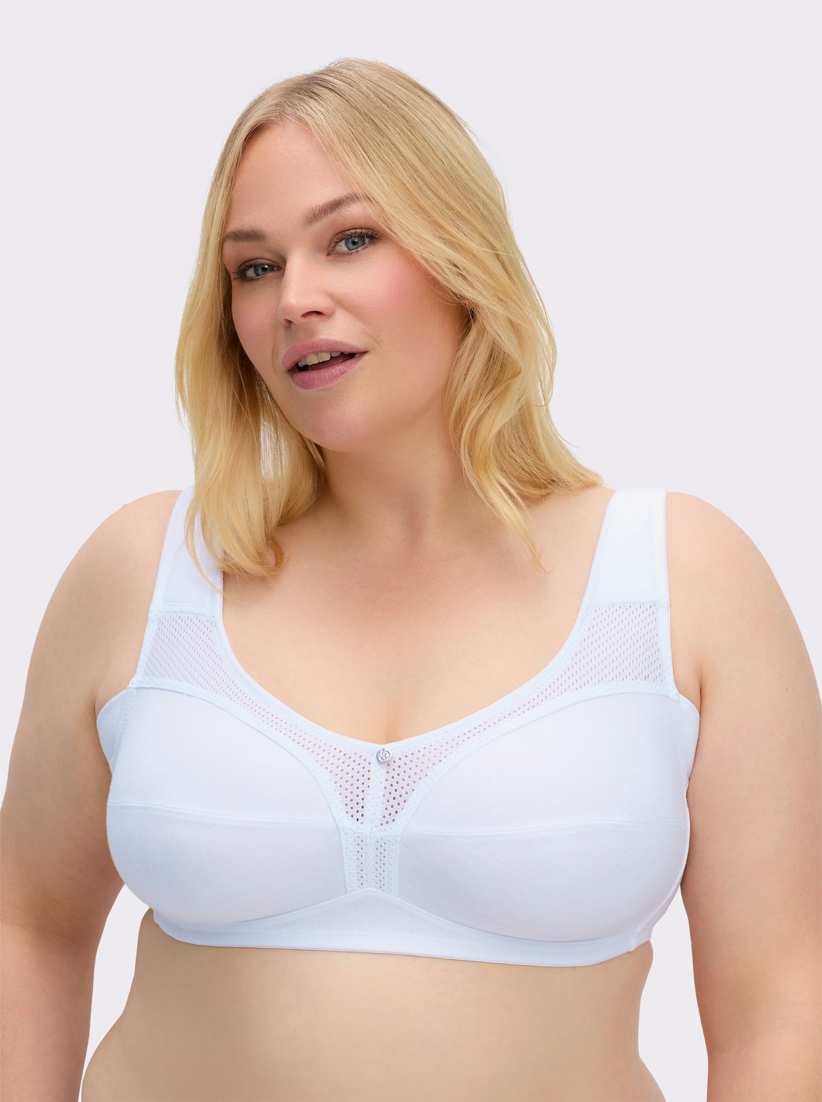 wäschepur Entlastungs-BH ohne Bügel mit breiten Komfortträgern - weiß