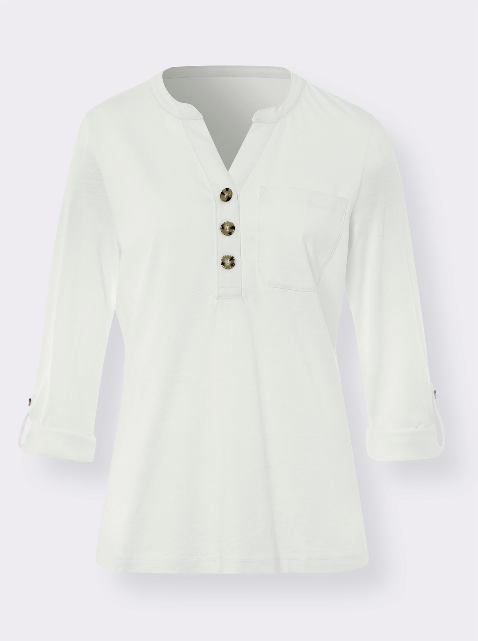 heine Langarmshirt in gerader Form - ecru