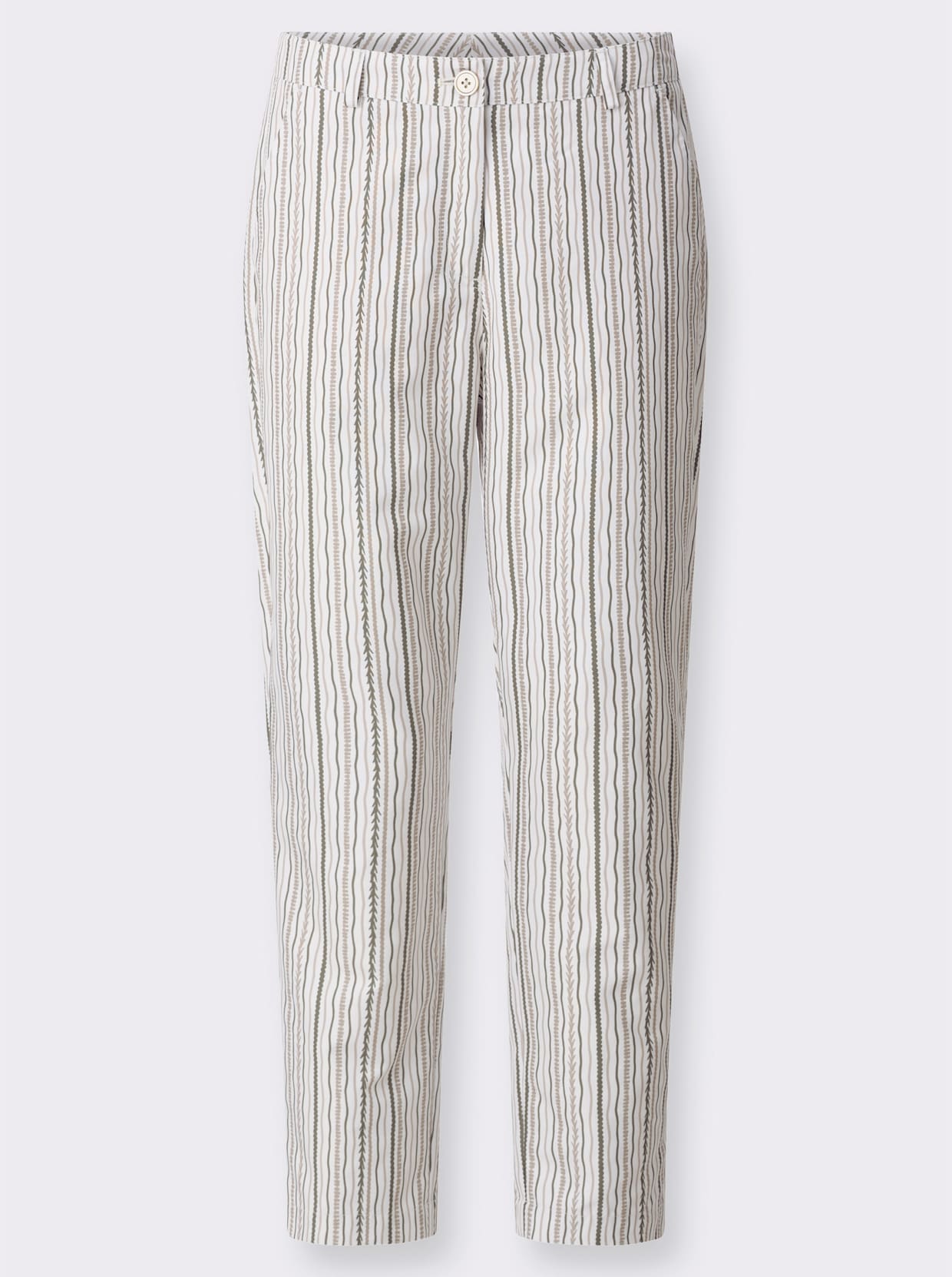 7/8-Hose mit Streifen-Druck - ecru-sesam-gestreift