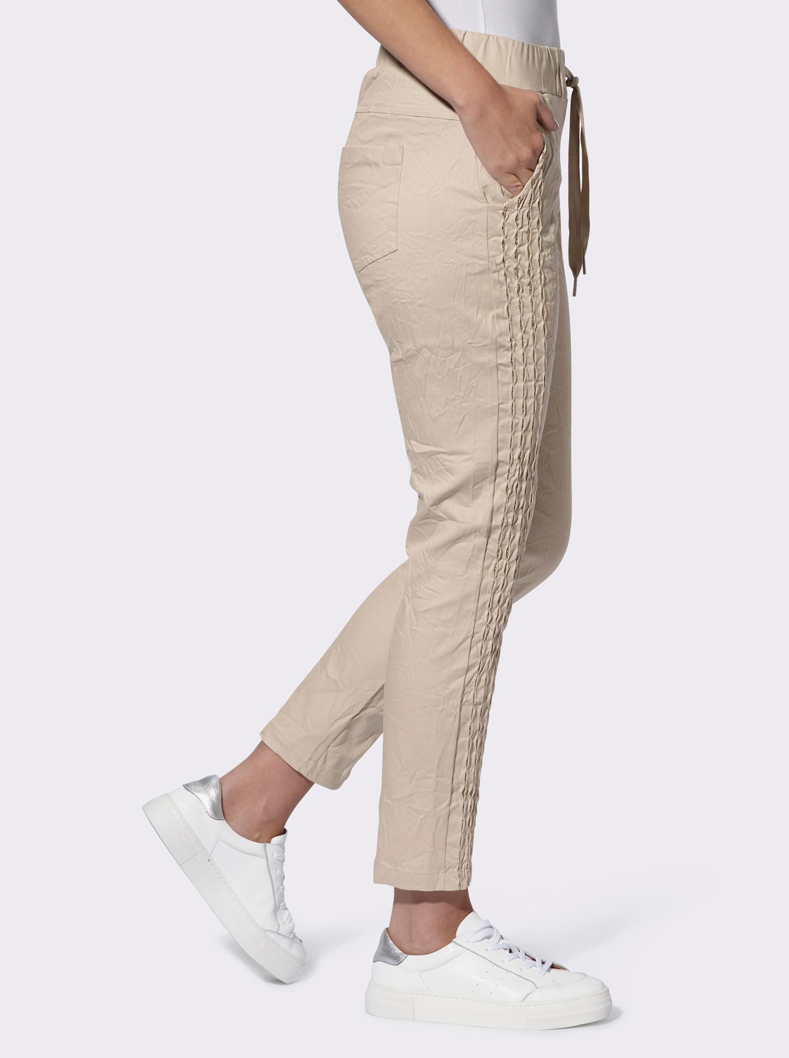 heine Schlupfhose mit Raffung an Seitennaht - sand