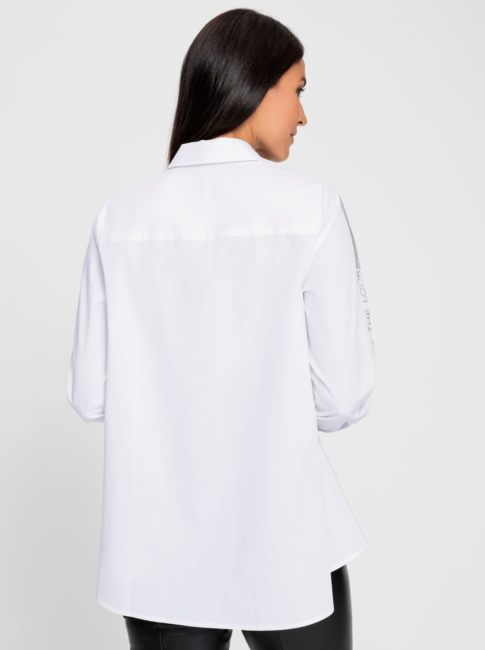 heine Halenka s dlouhým rukávem mírně rozšířeného střihu - bílá