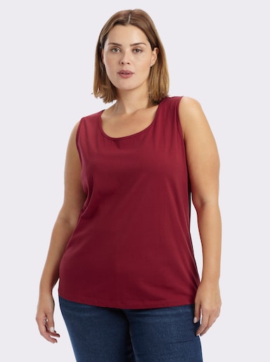 sheego Tanktop im Doppelpack - kirsche-weiß