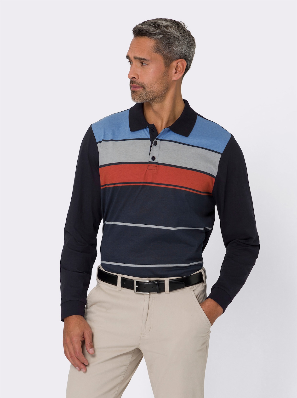 Poloshirt - marine/steengrijs