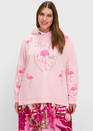 sheego loves miss goodlife Kapuzensweatshirt - rosé-gemustert