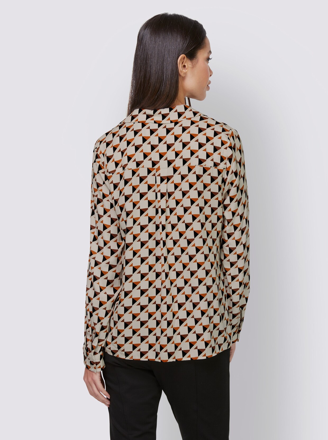 heine Druckbluse - ecru-cognac-bedruckt