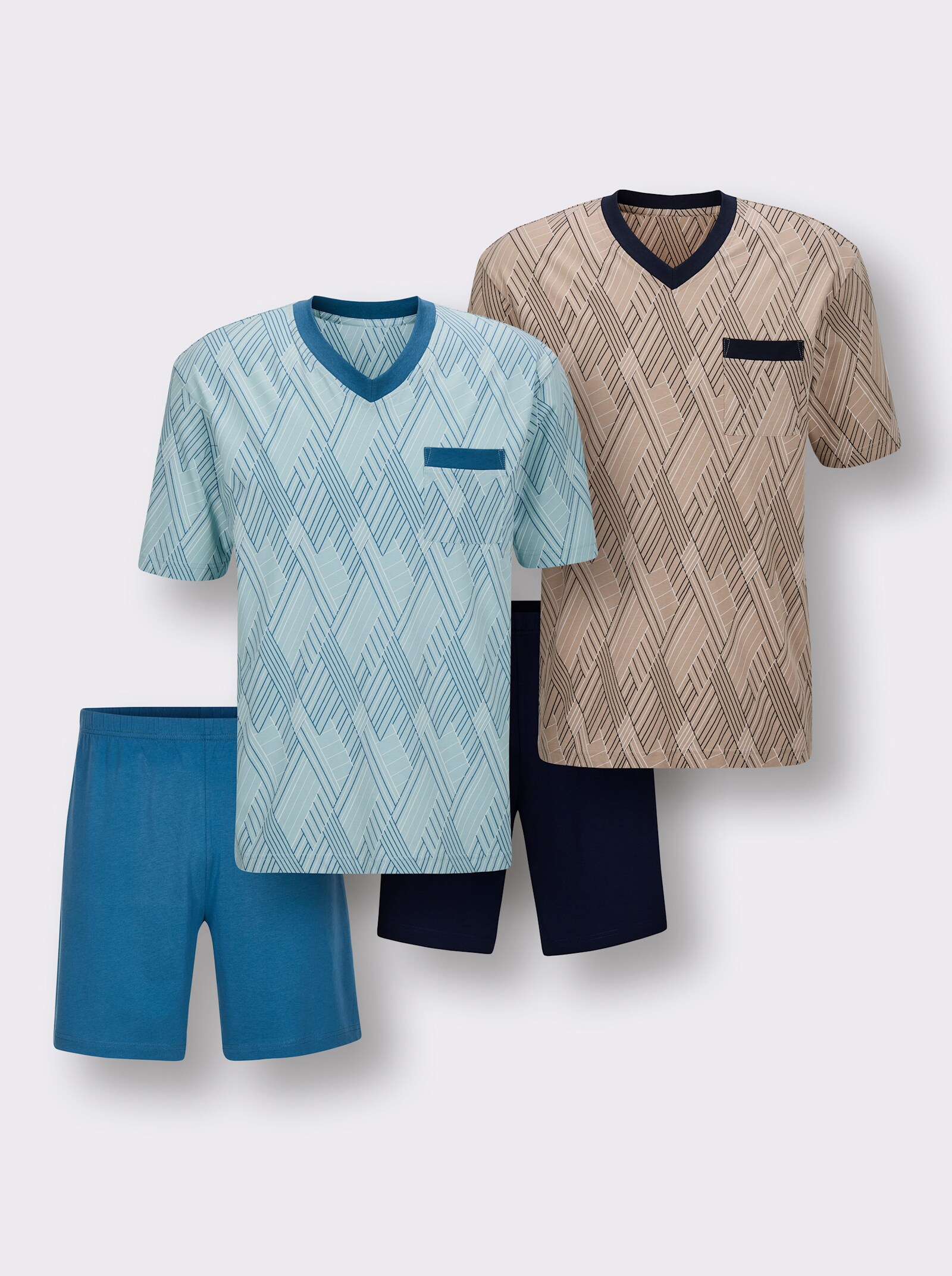 wäschepur men Shortys - marine-bedruckt + topas-bedruckt