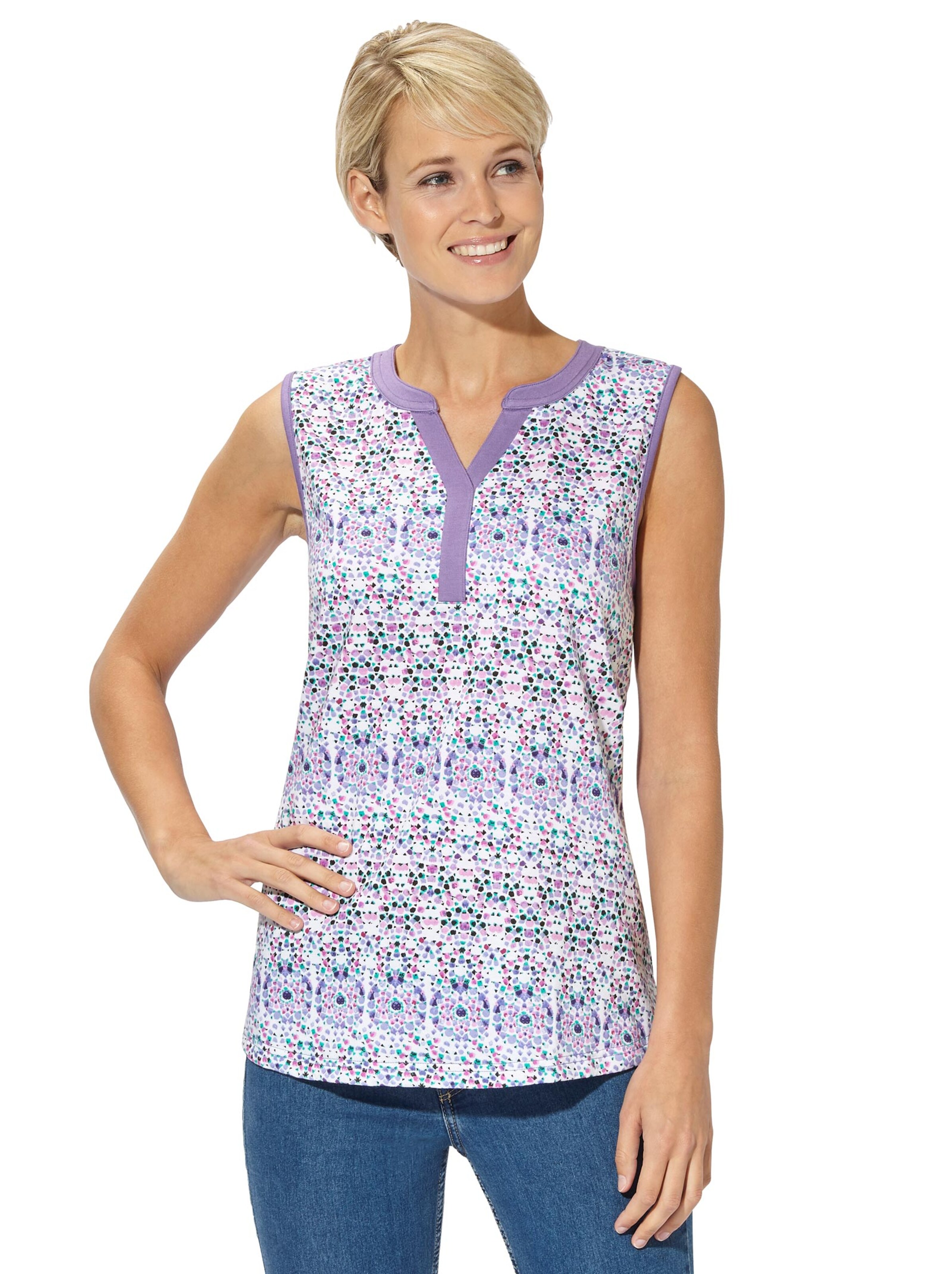 Shirttop - lavendel-gemustert