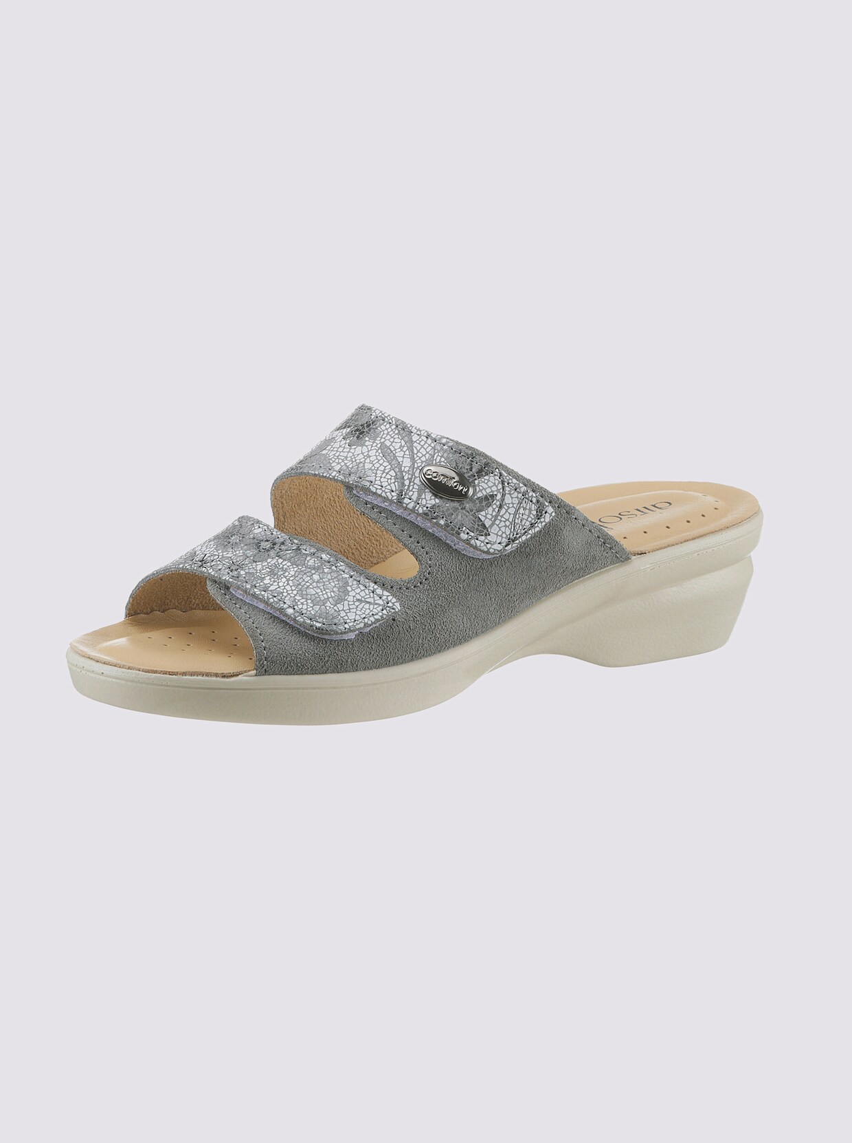 airsoft comfort+ slippers - grijs gebloemd