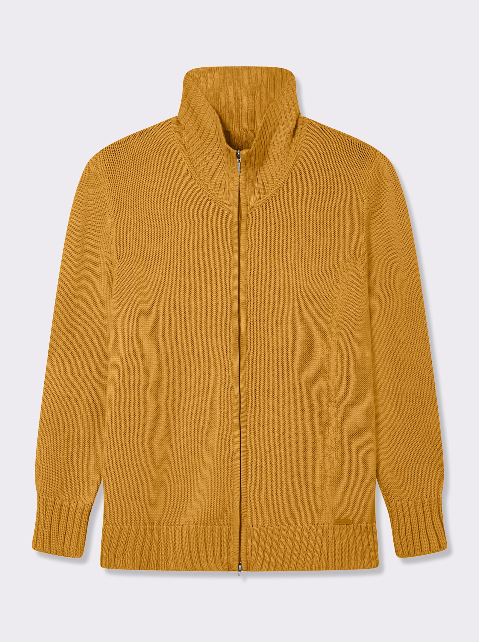 Strickjacke mit 2-Wege-Reißverschluss - maisgelb