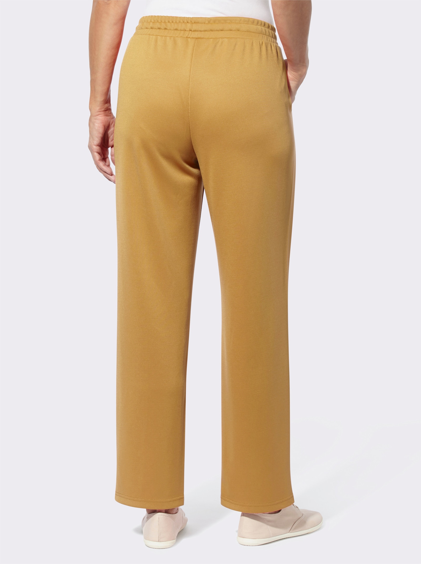 Jerseyhose mit Satin-Details - ocker