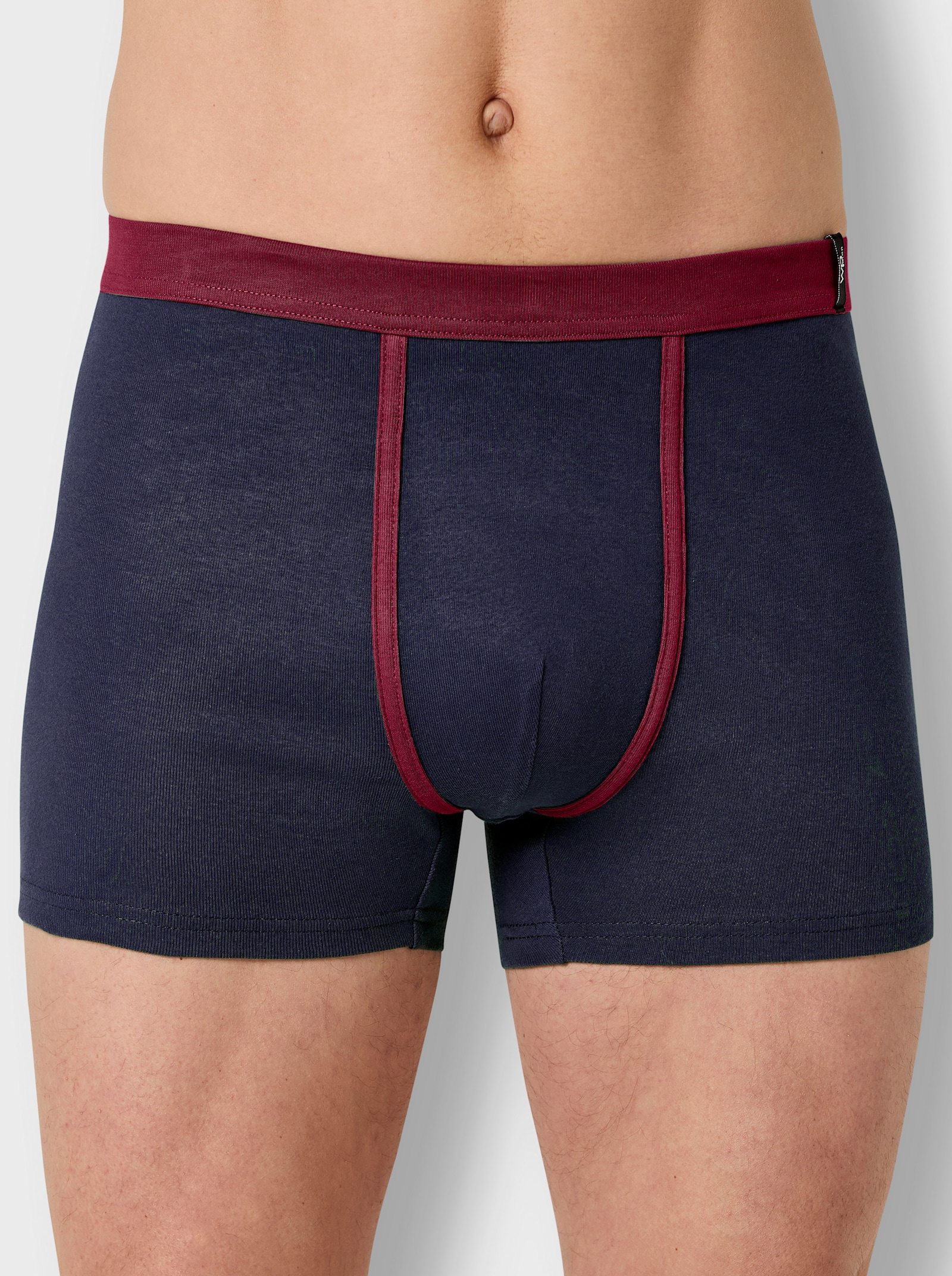 wäschepur men Hose kurz - marine + dunkelrot