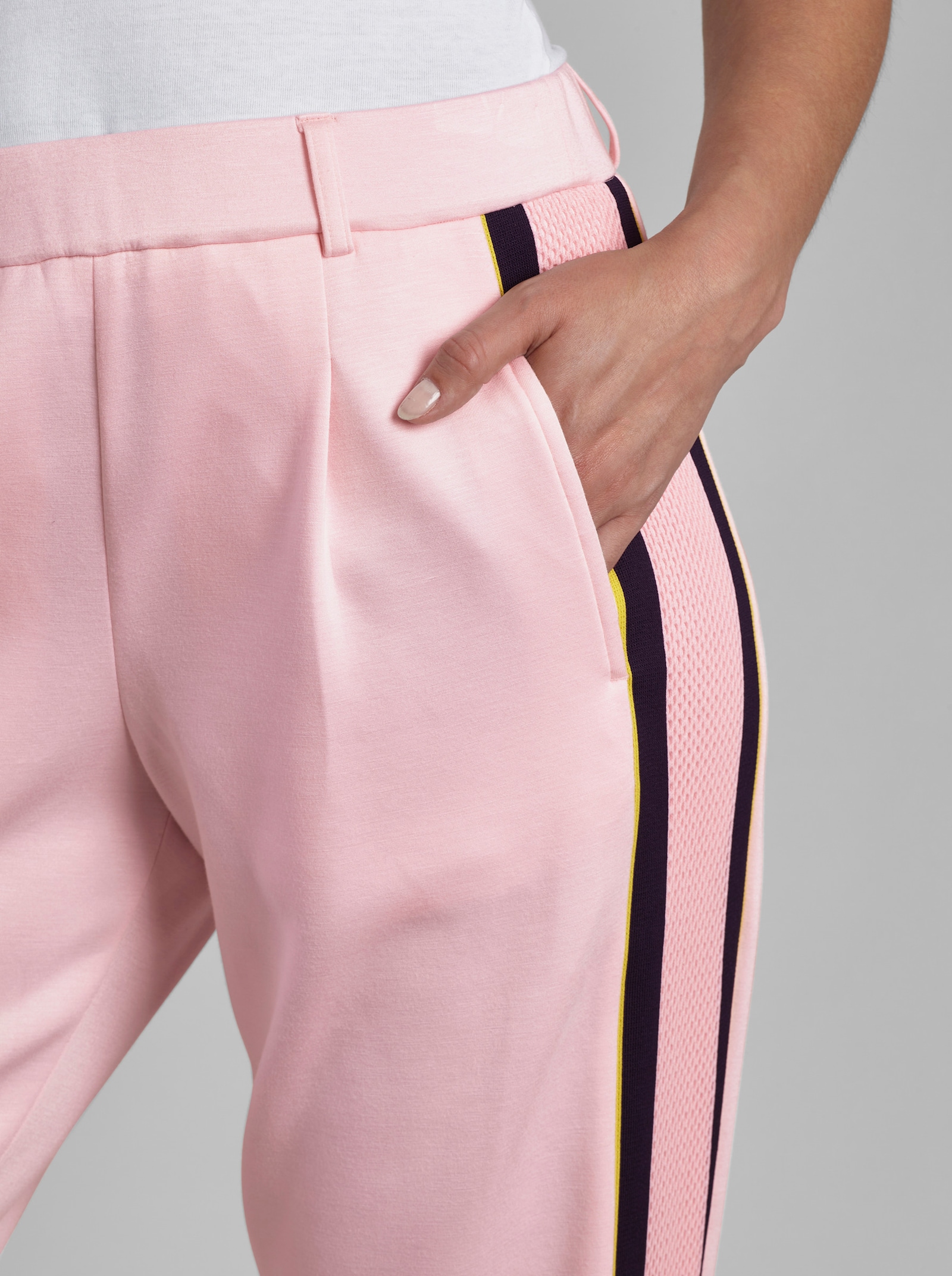 heine Jerseyhose mit Kontraststreifen - hellrosé