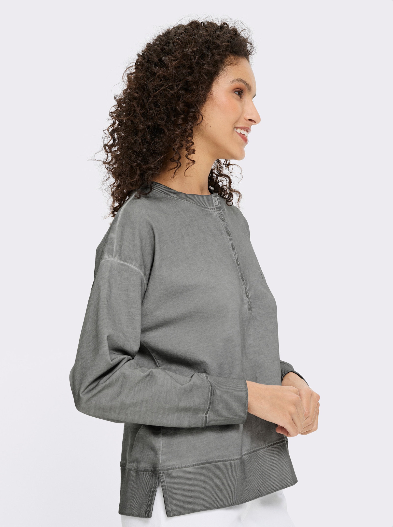 heine Sweatshirt mit Oil-dyed-Waschung - steingrau