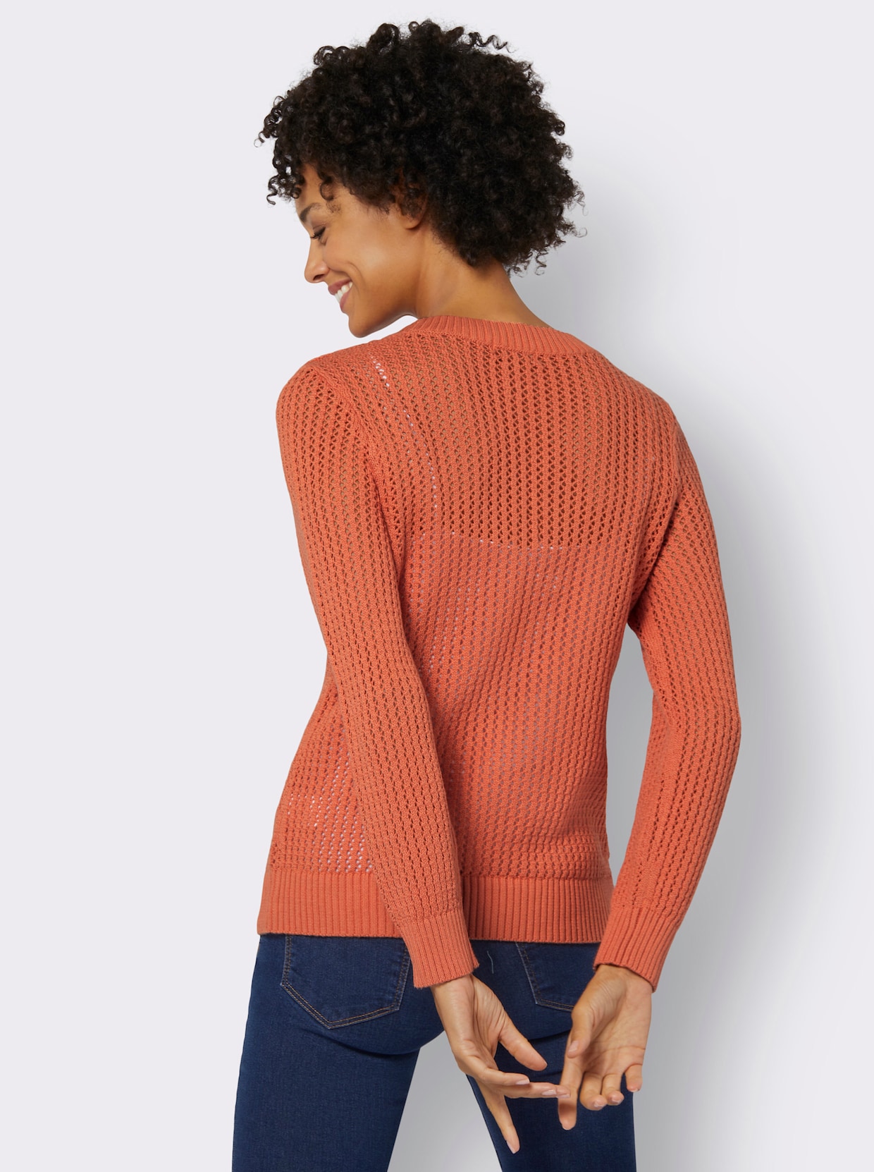 Pullover met ronde hals - papaya