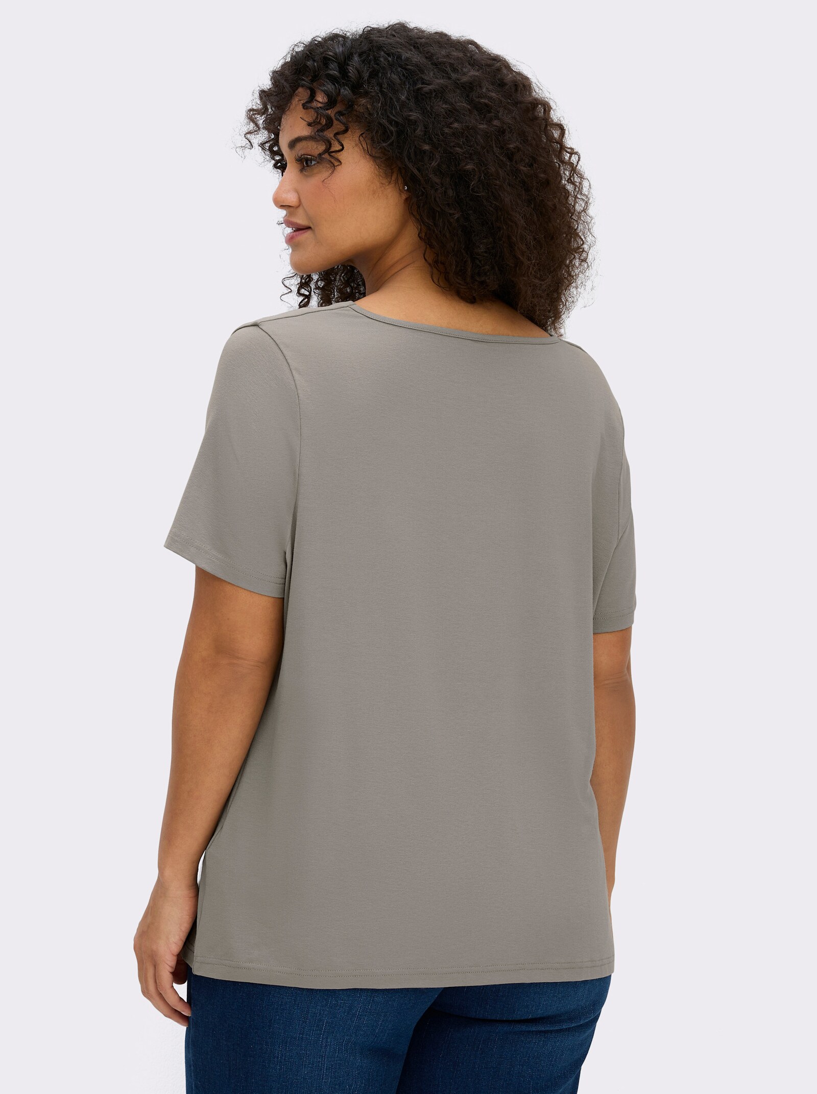 Wasserfallshirt mit kurzen Ärmeln - grau
