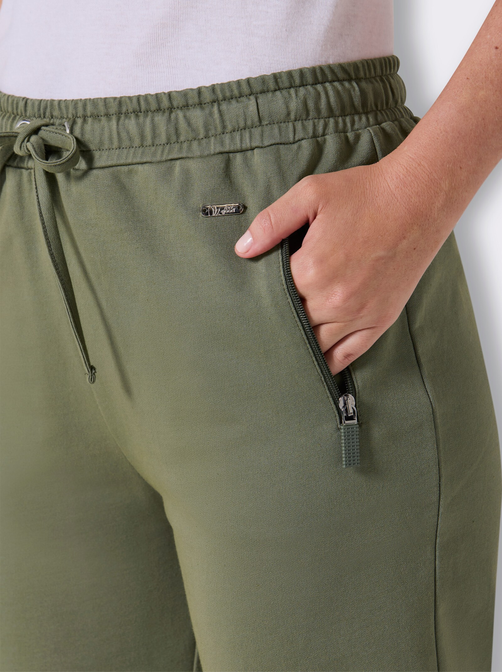 feel good Wellnesshose mit Reißverschluss-Taschen - khaki
