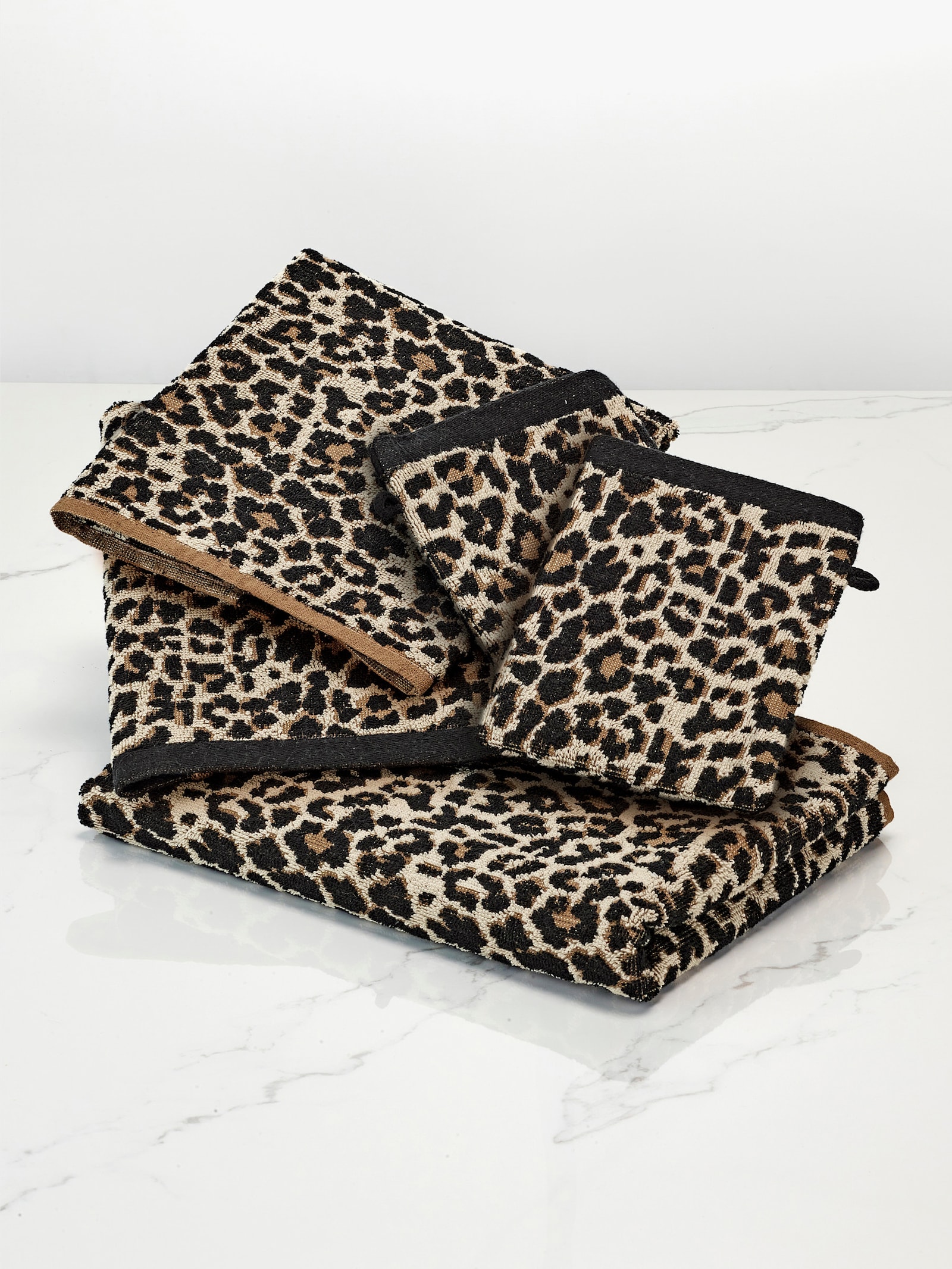 5tlg. Handtuch-Set - braun