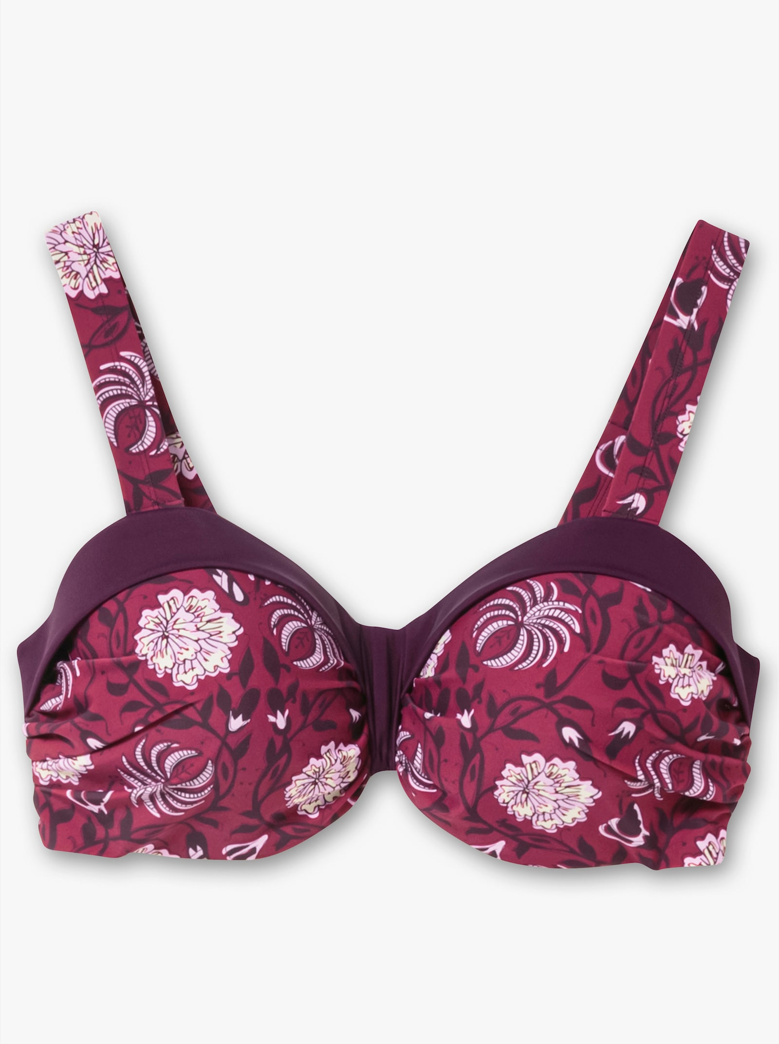 sheego by Joe Browns Bikini-Oberteil mit Blumendruck - beere-gemustert