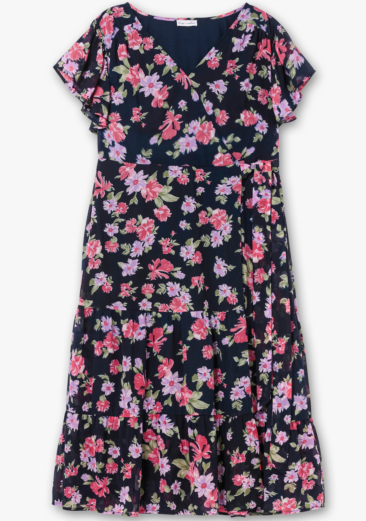 sheego by Joe Browns Chiffon jurk - blauw gedessineerd