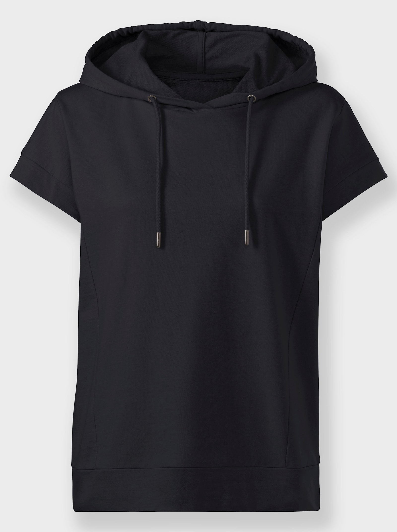 Kapuzenshirt mit überschnittener Schulter - schwarz