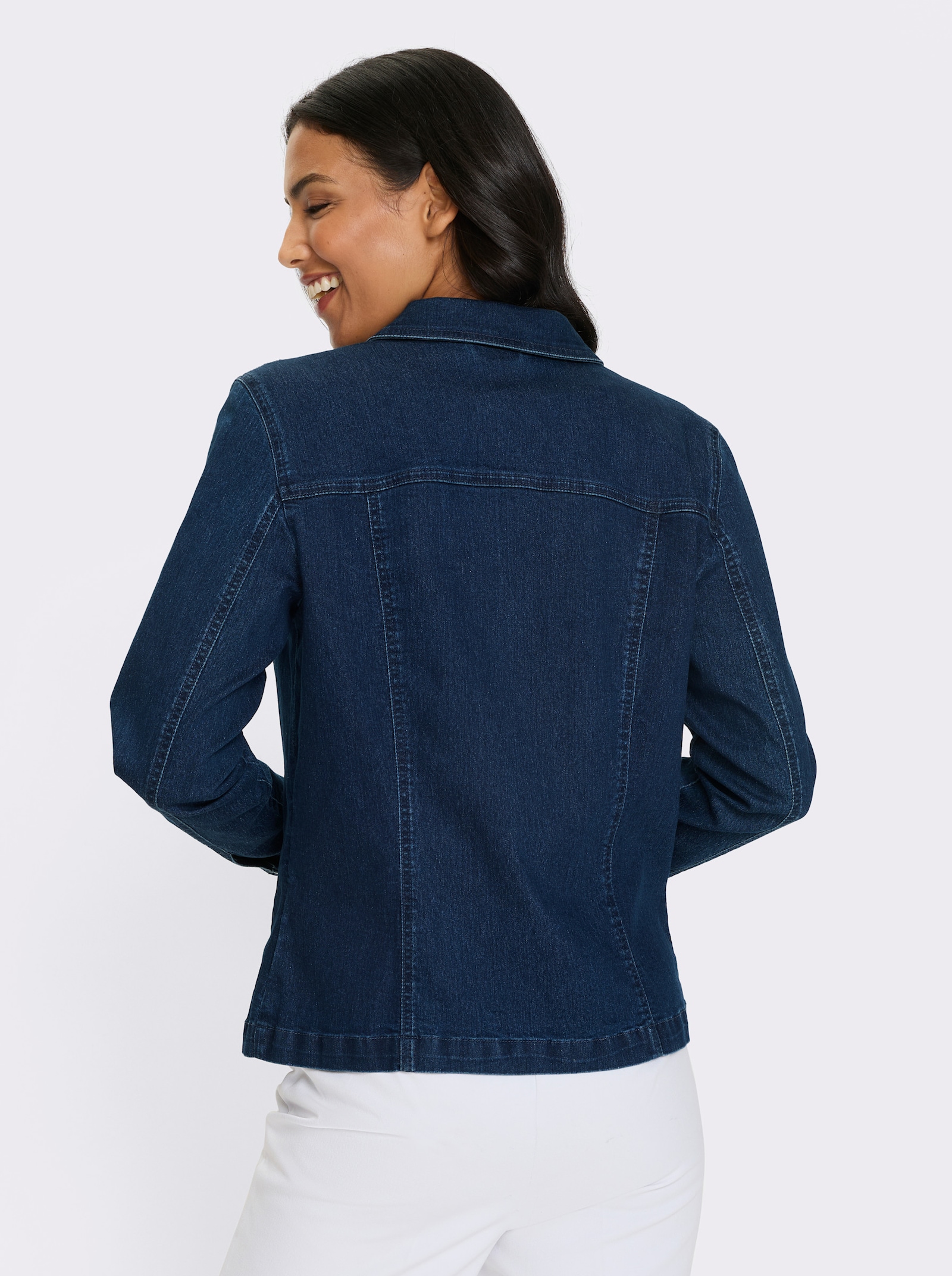 Jeansjacke mit aufgesetzten Brusttaschen - blue-stone-washed