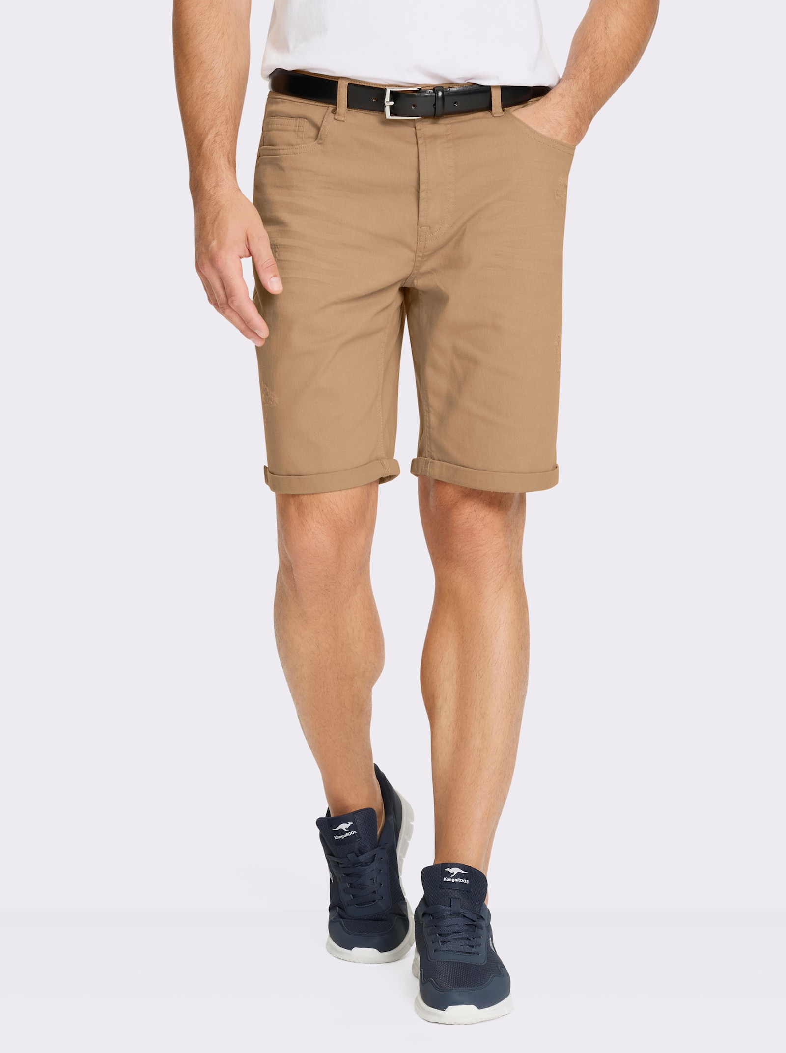 Marco Donati Bermudas mit Knitter-Effekt - camel