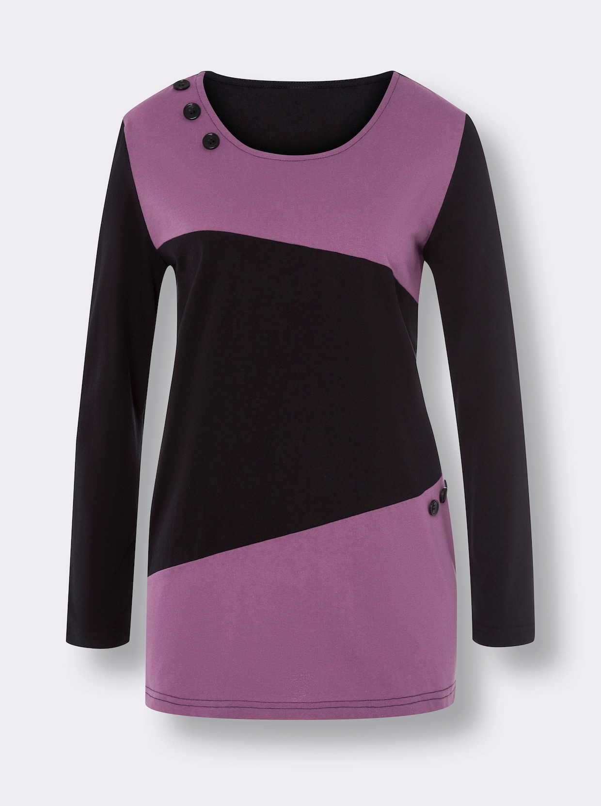 Longshirt - schwarz-violett