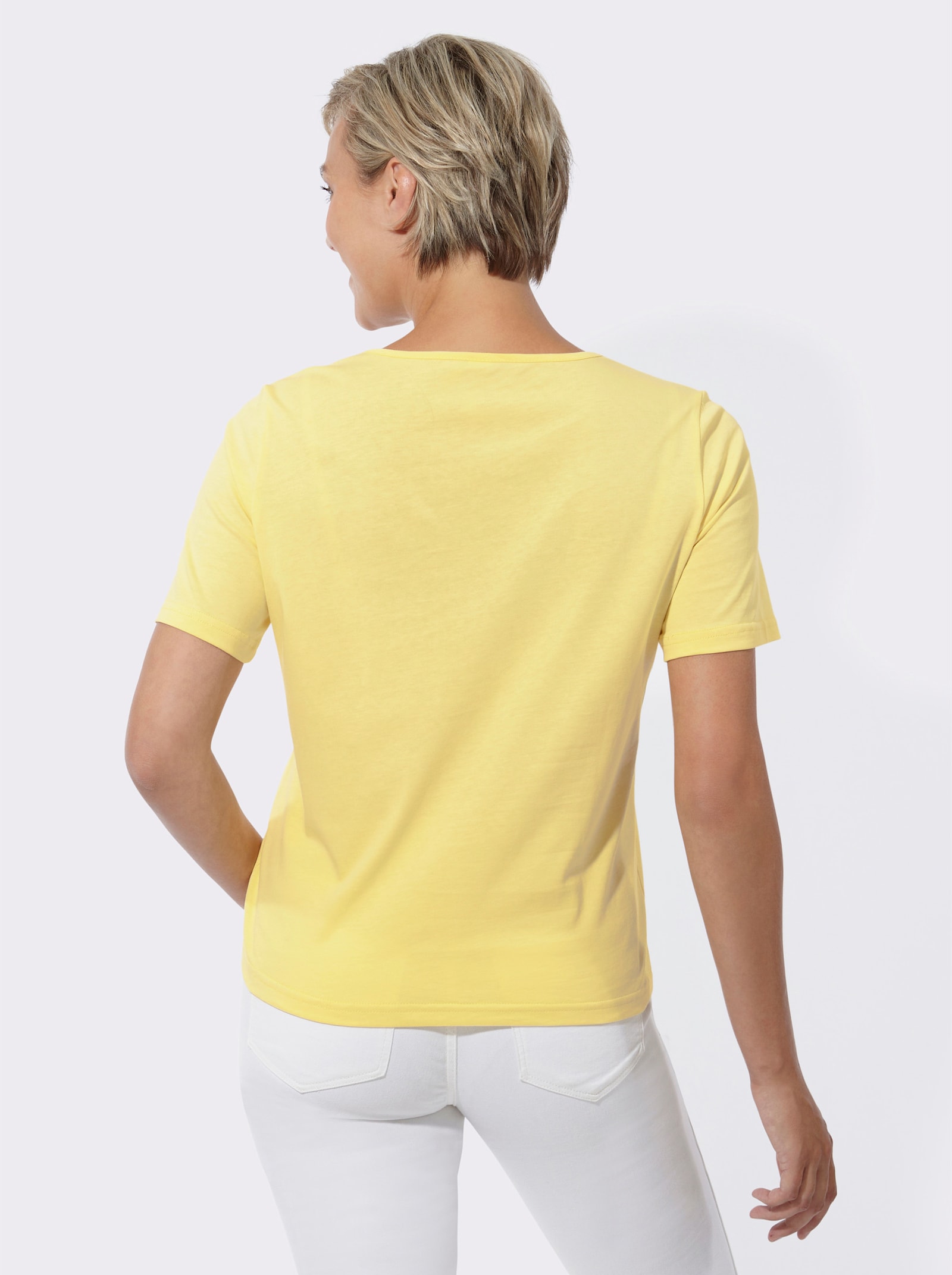 Print-Shirt in Single-Jersey-Qualität - zitrone