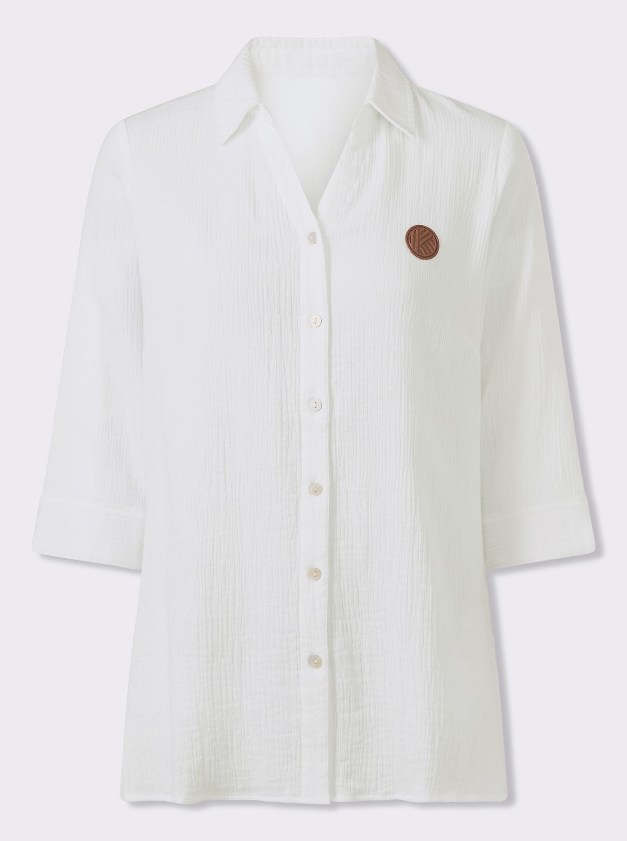 Longbluse in Musselin-Qualität - weiß