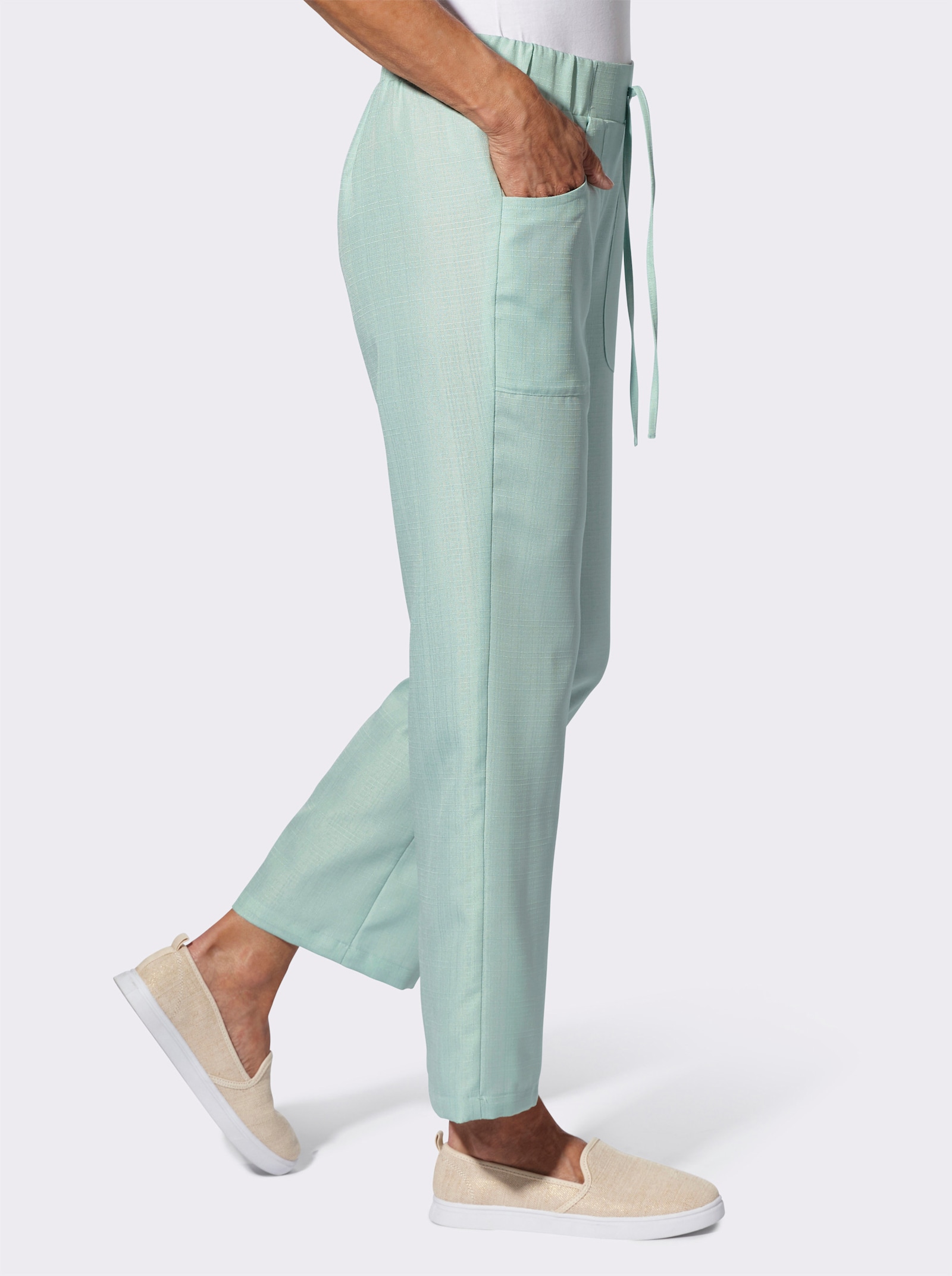 Schlupfhose in Leinen-Optik - kalkmint