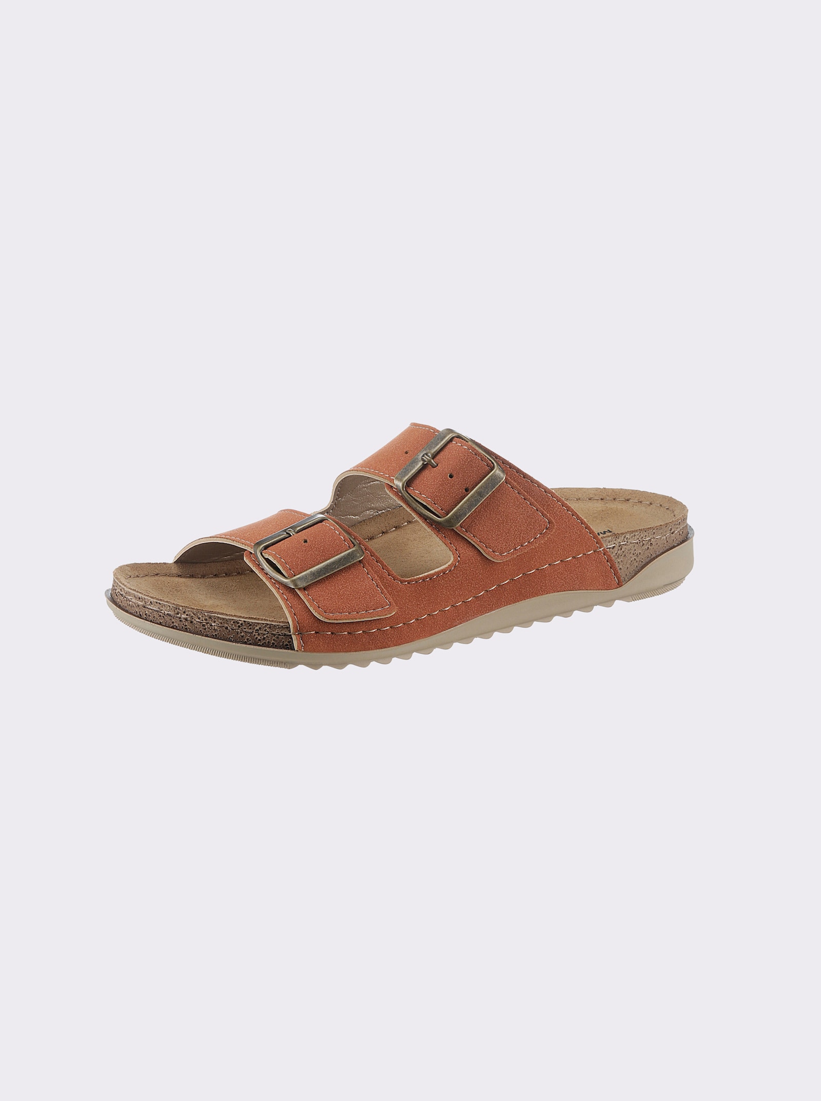 Fischer Pantolette aus weichem Leder gearbeitet - camel