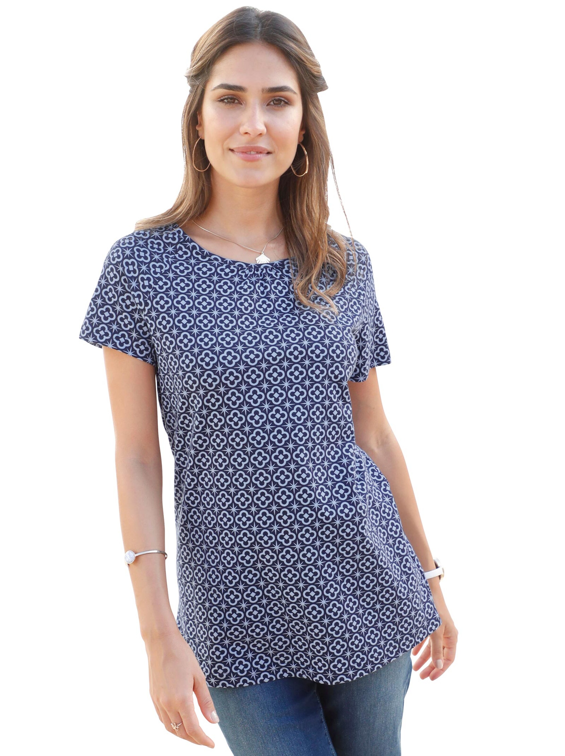 Shirt - marine-blau-bedruckt