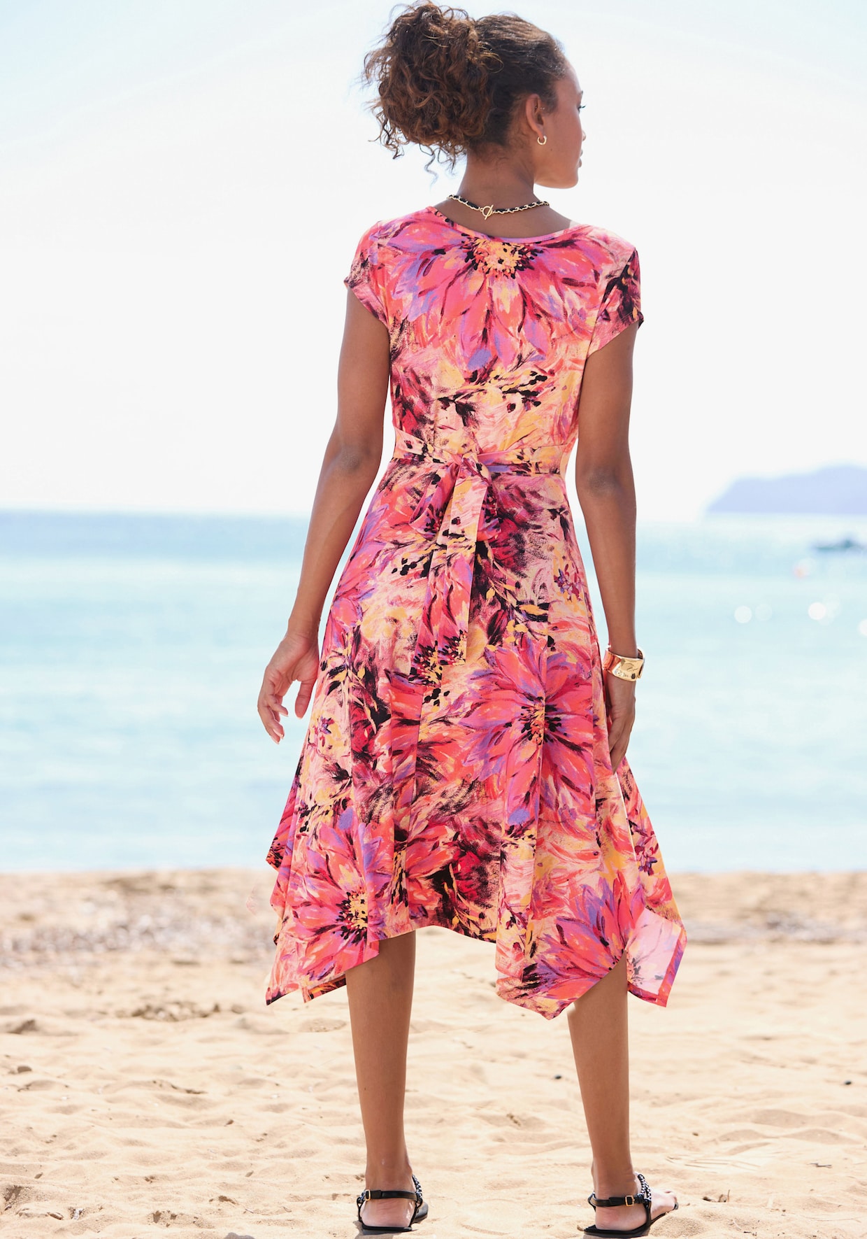 Beachtime Sommerkleid - pink bedruckt