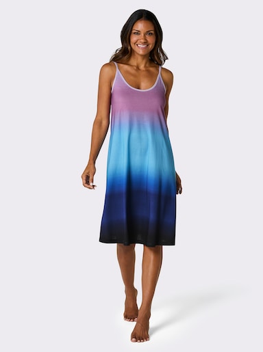 feel good Sommerkleid - orchidee-aqua-bedruckt