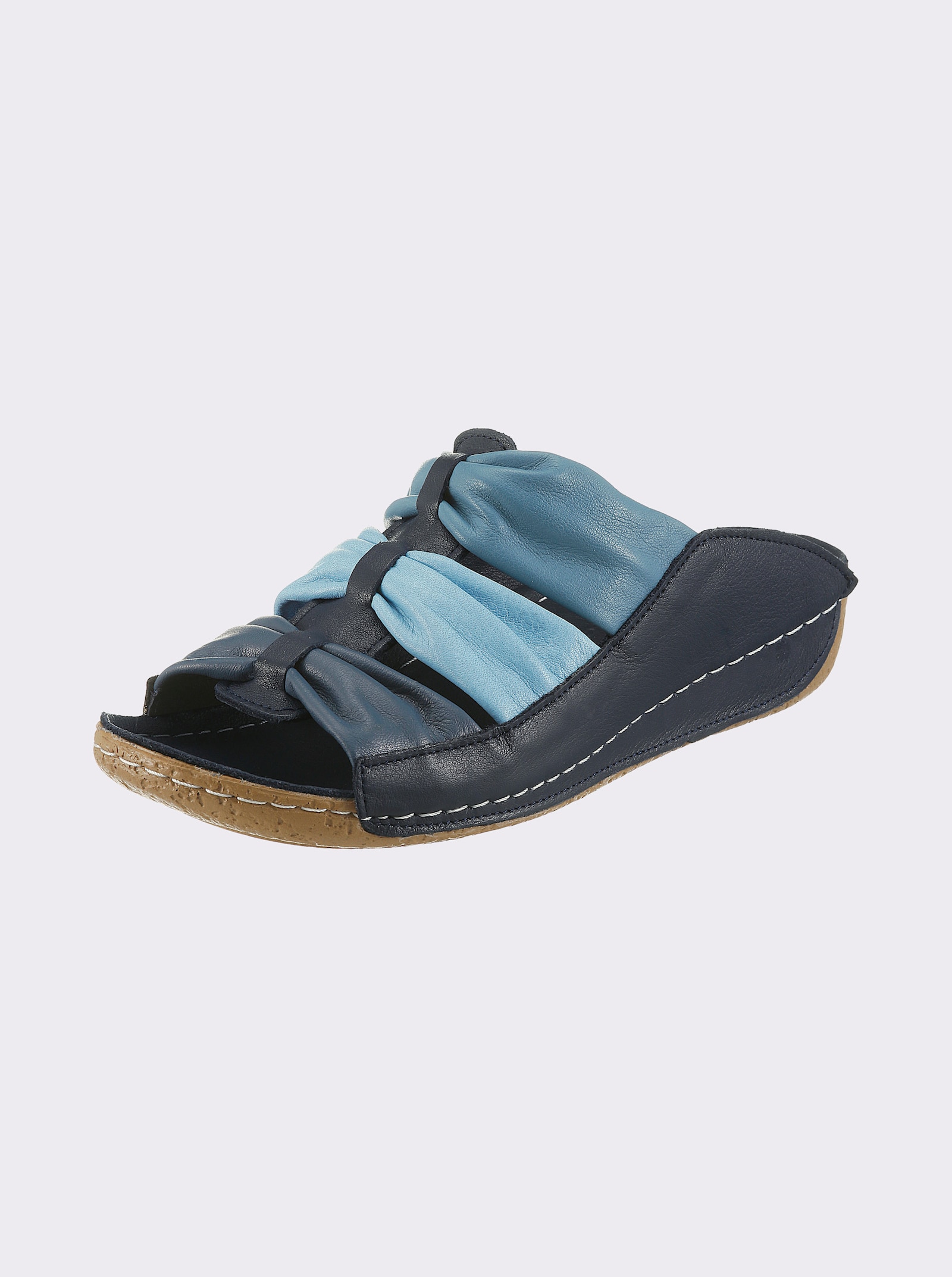 Andrea Conti Pantolette aus Leder - jeansblau-hellblau