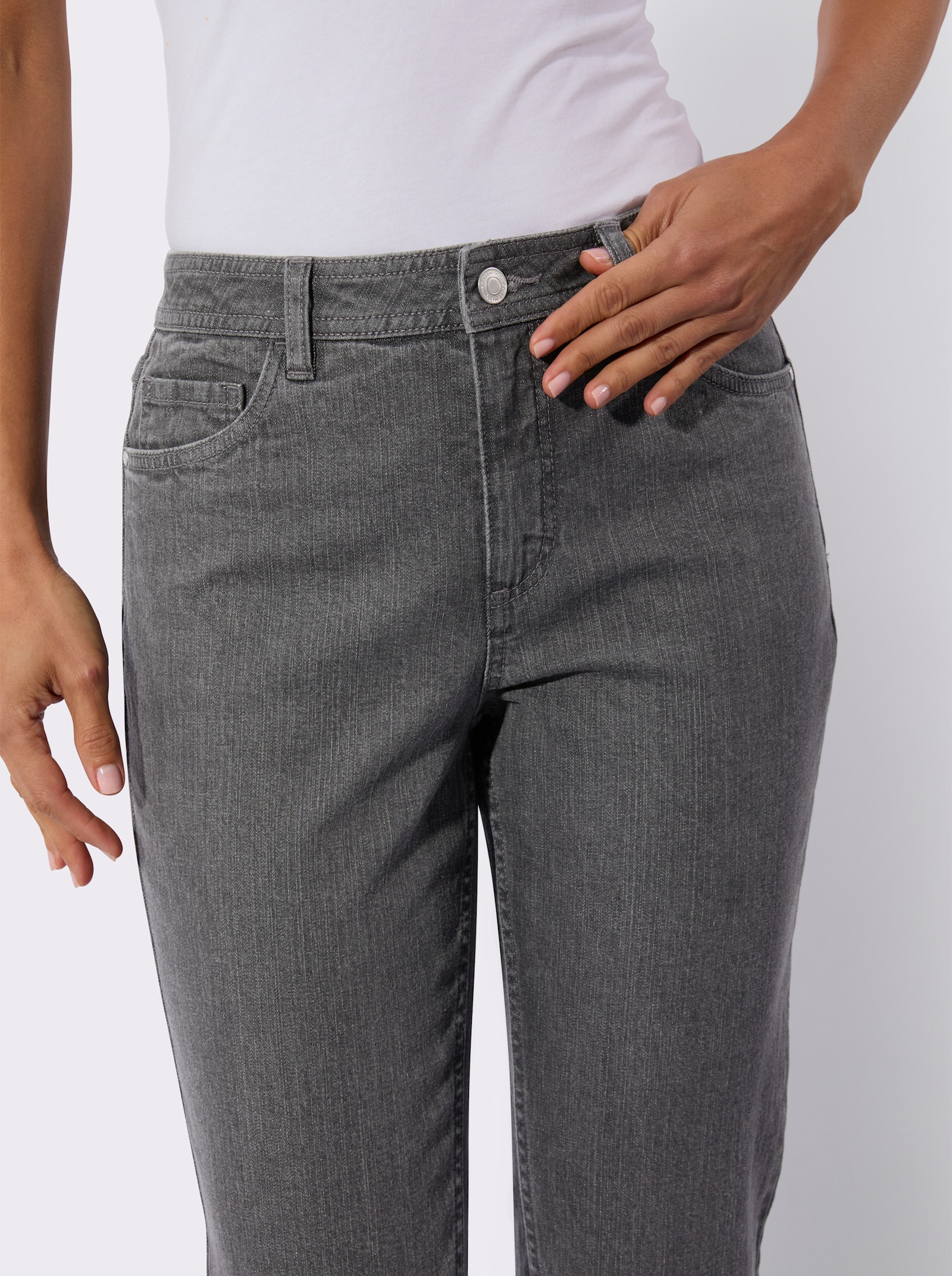 5-pocketjeans met stretch - grey-denim