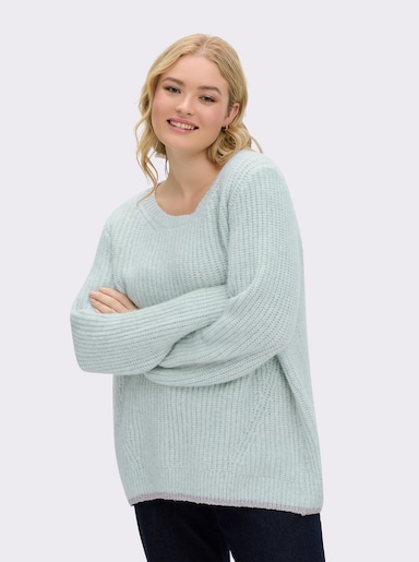 sheego Pullover im Rippstrick - mint