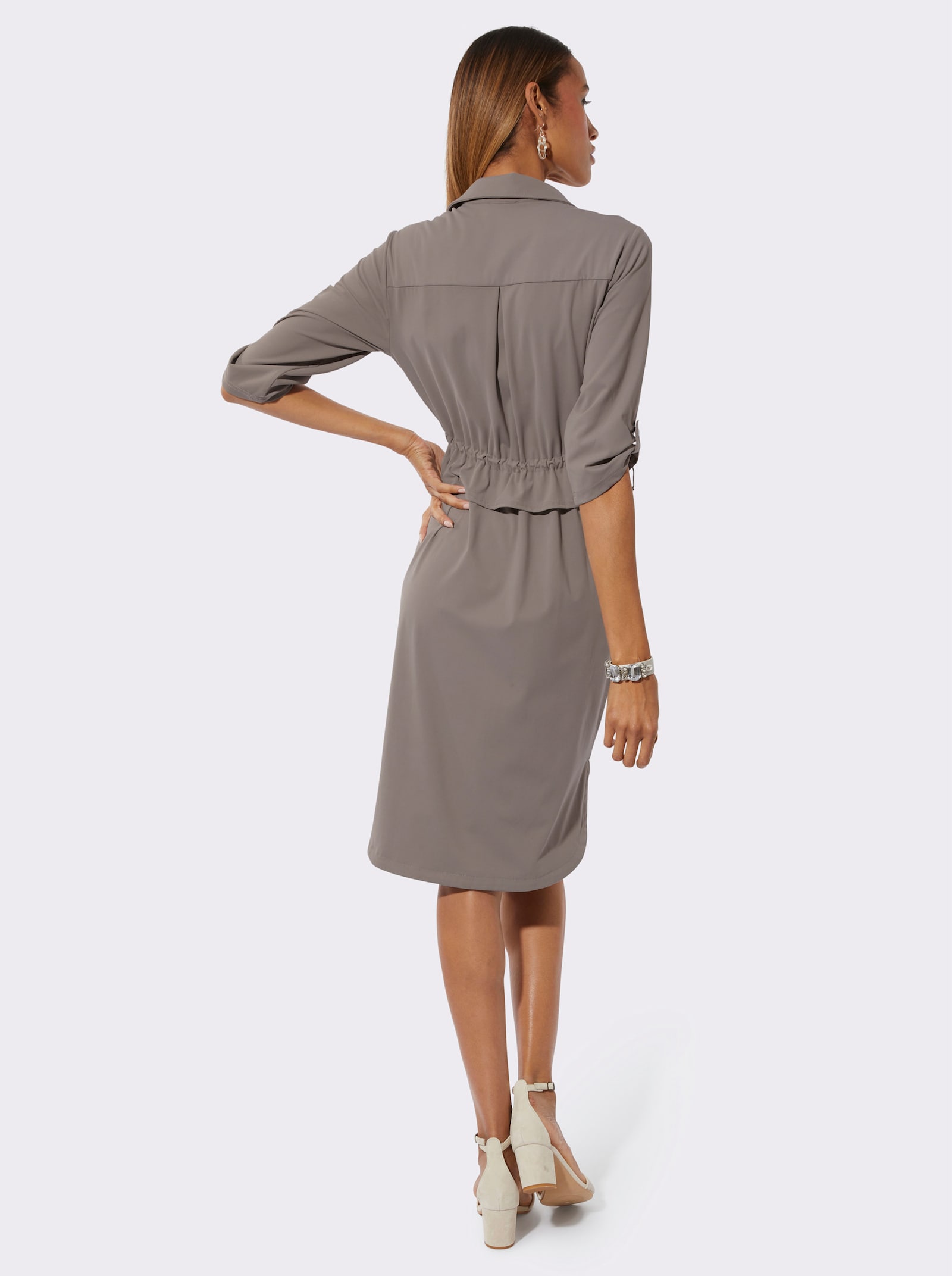 Polokleid in lässiger Form - taupe