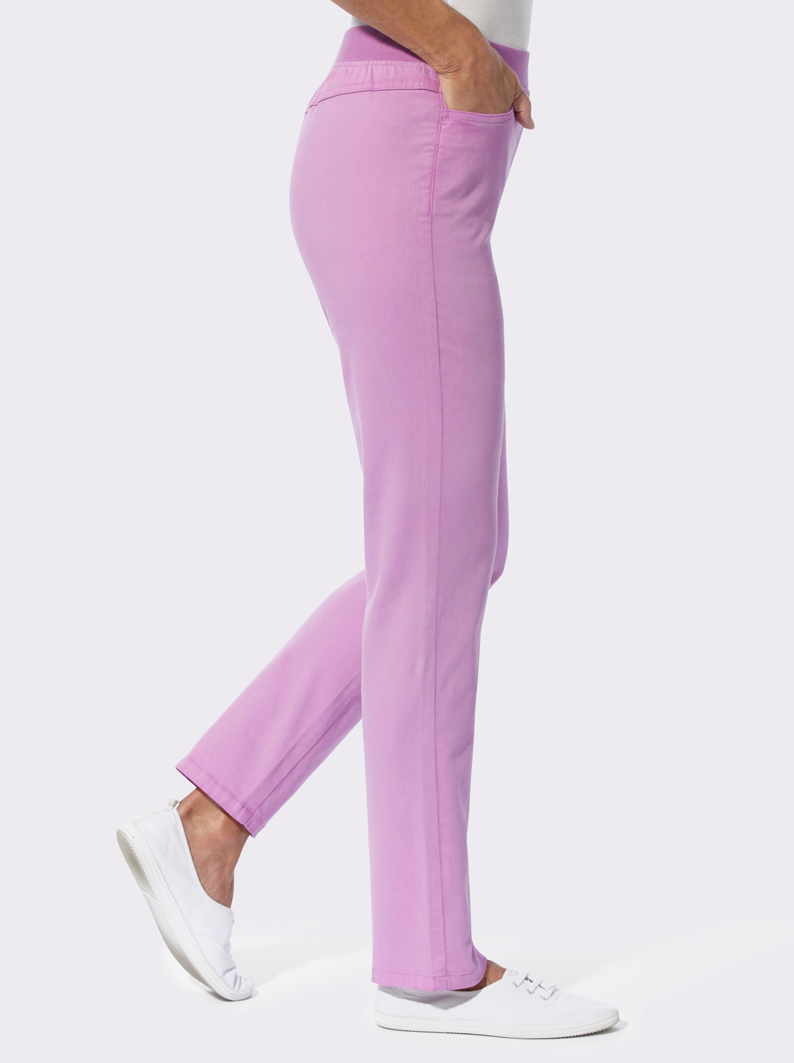 Schlupfhose in Twill-Qualität - orchidee