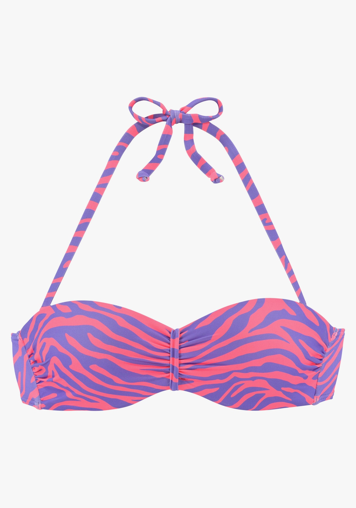 Venice Beach Bügel-Bandeau-Bikini-Top - violett-koralle