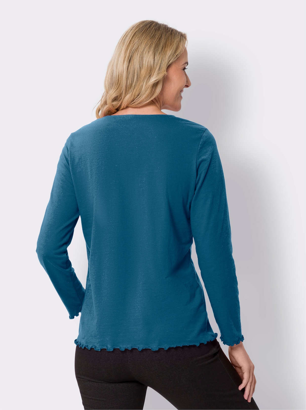 2-in-1-Langarmshirt - topas-weiß