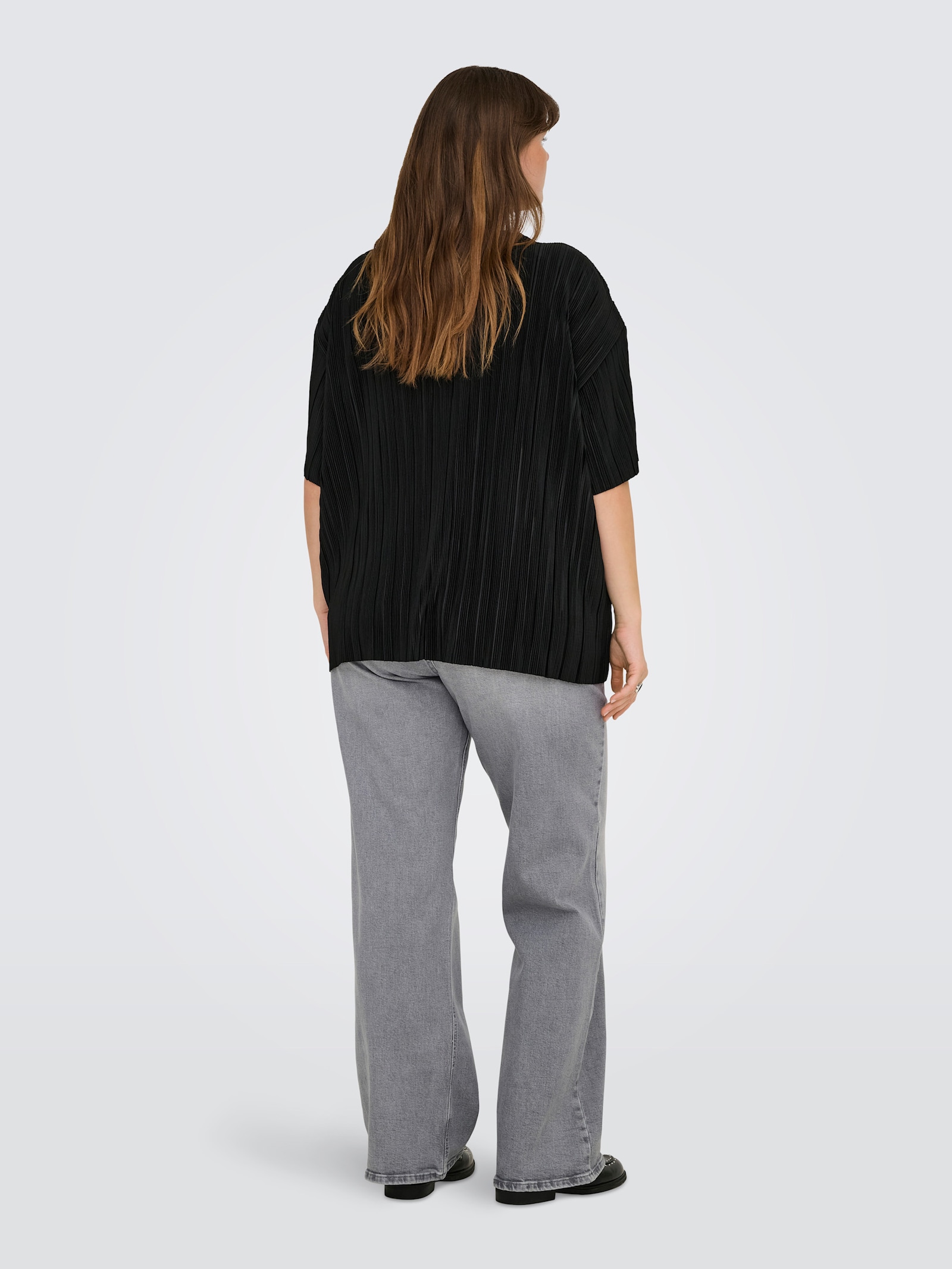 ONLY CARMAKOMA Plisseeshirt - black