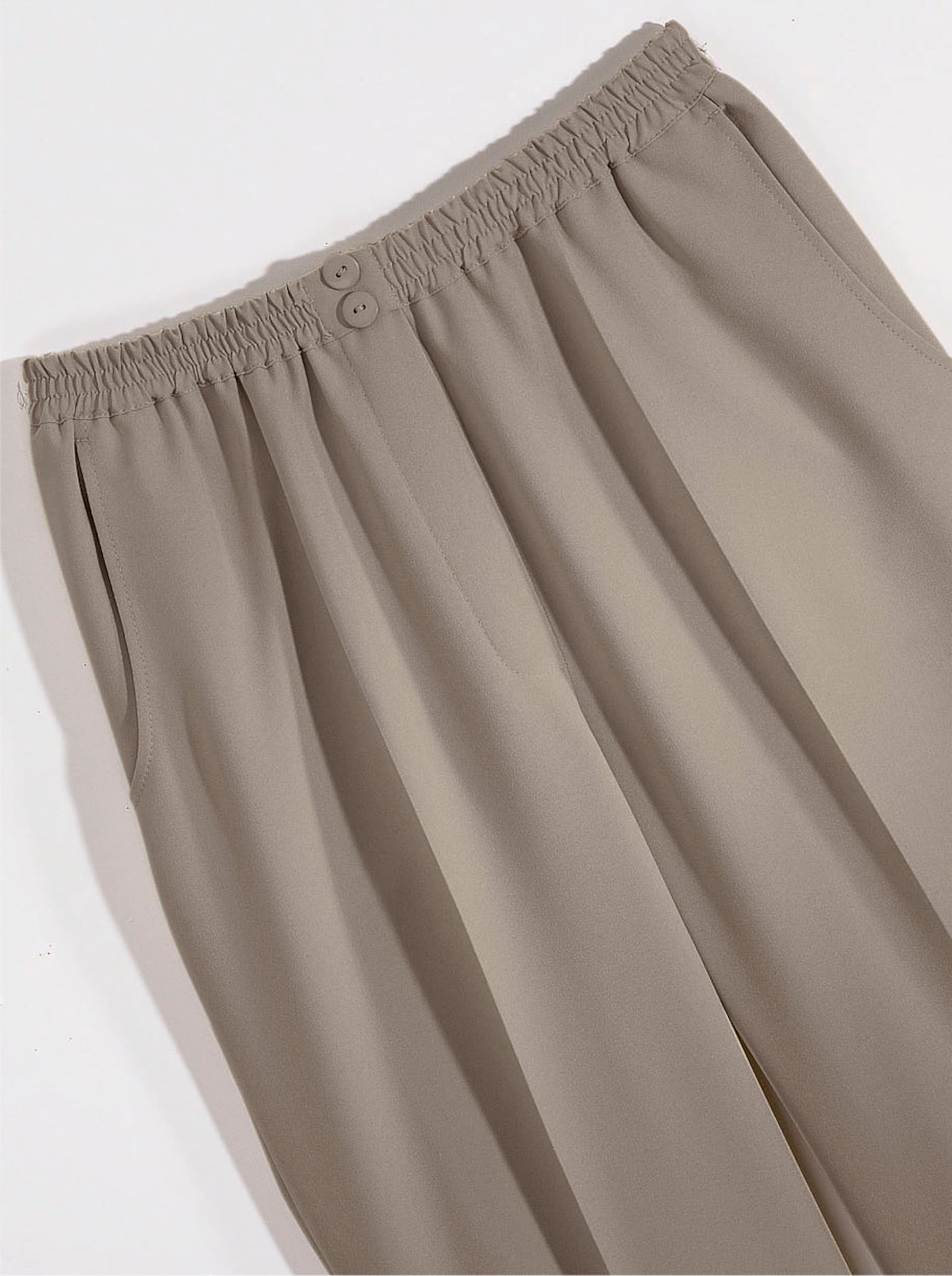 Come on Comfortbroek, ademend en strijkarm - taupe