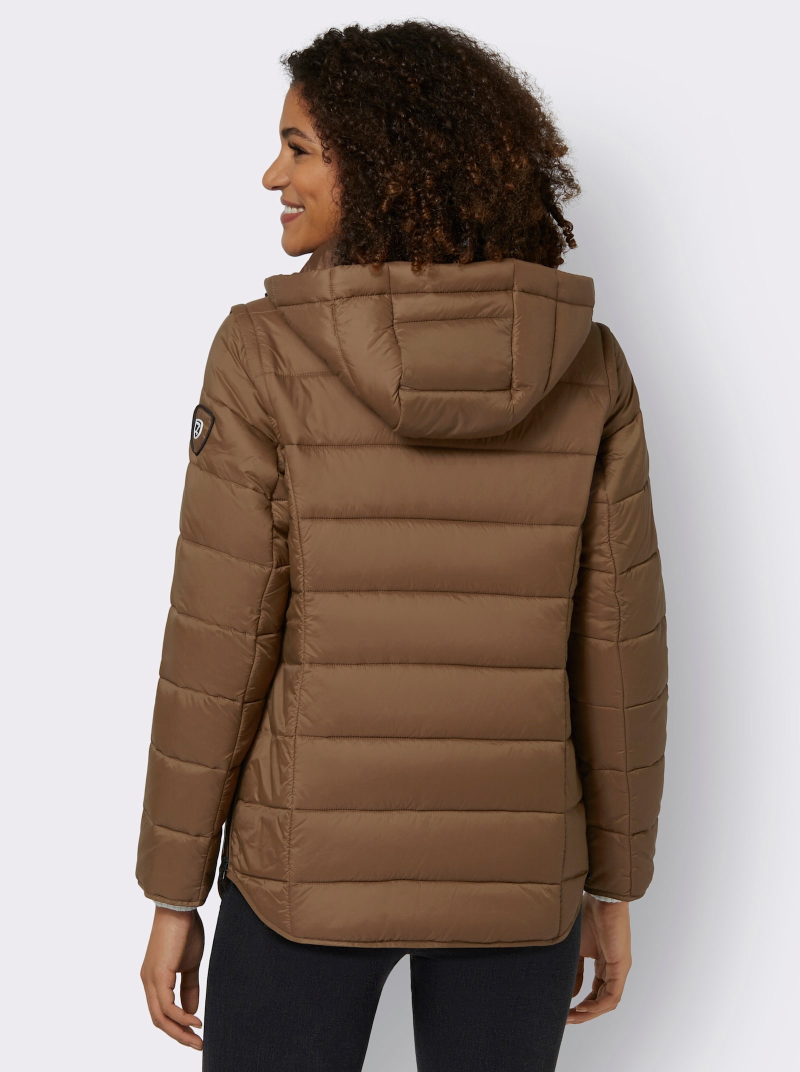 Steppjacke mit abzippbaren Ärmeln - braun